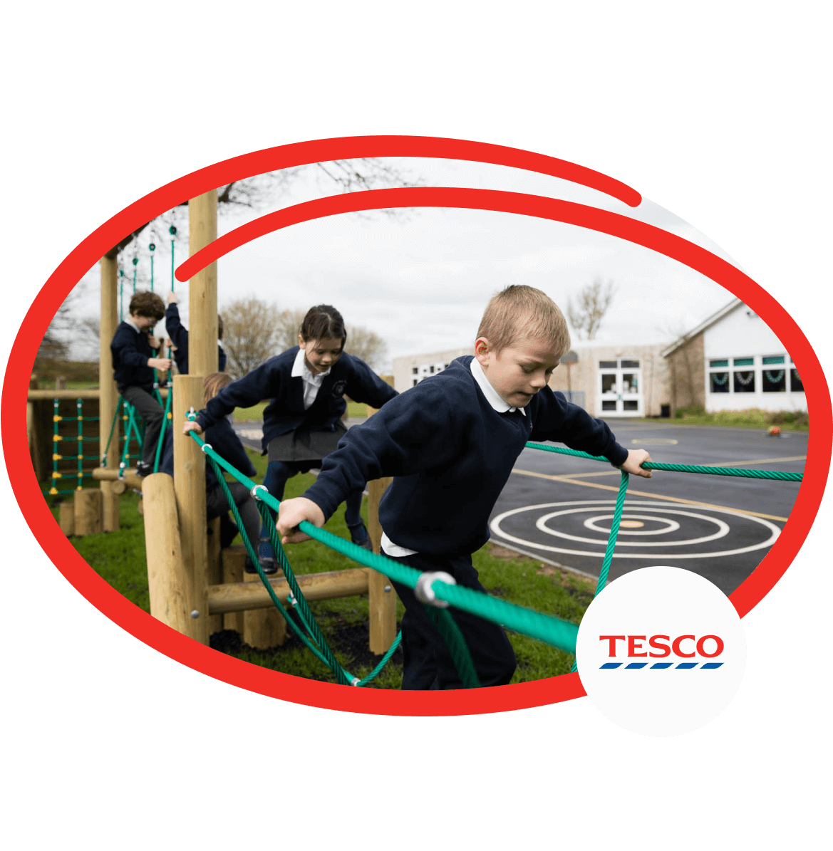 Cheering winners with tesco logo